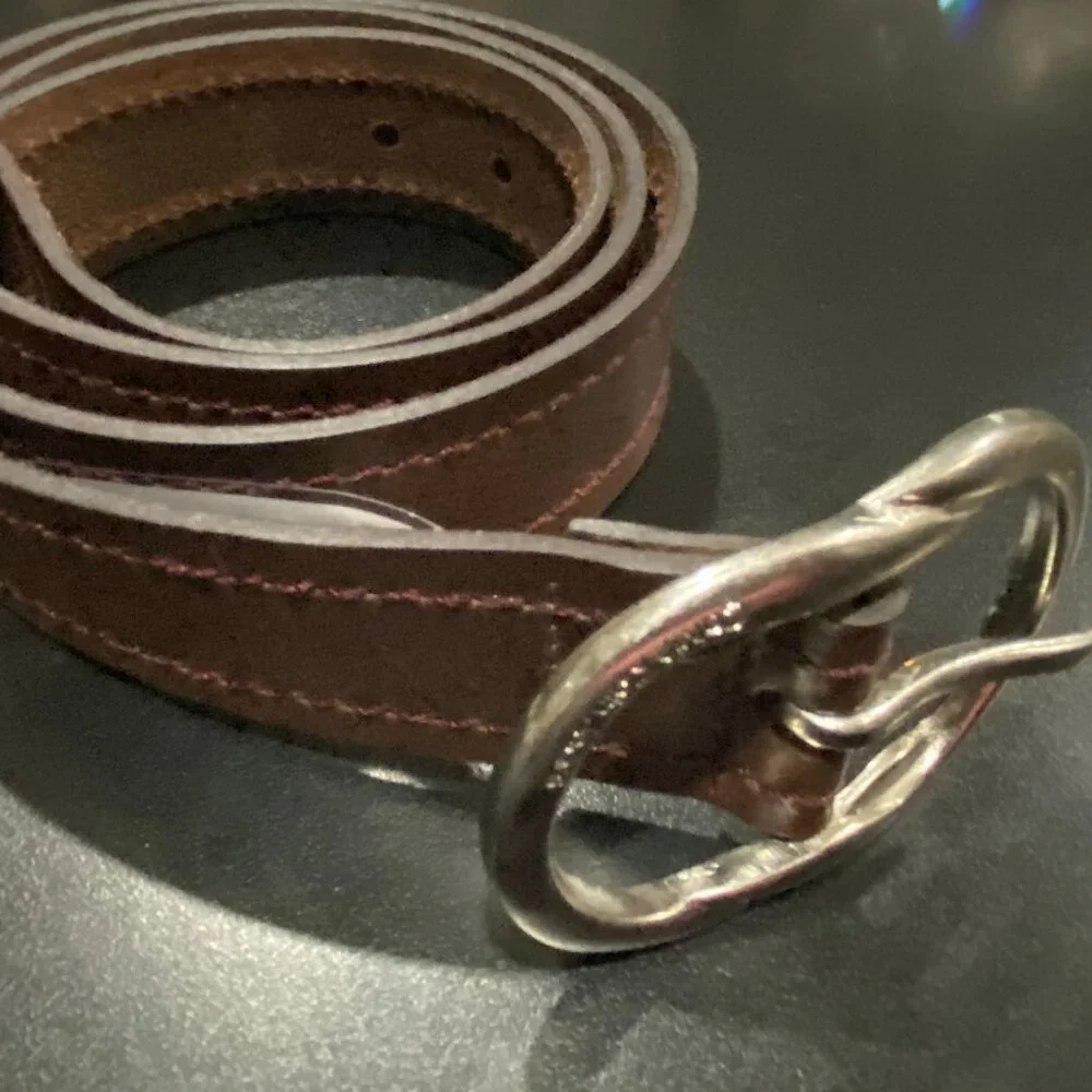 Men New Calvin Klein Jeans Minimalist Office Classic Brass Buckle Leather Belt L